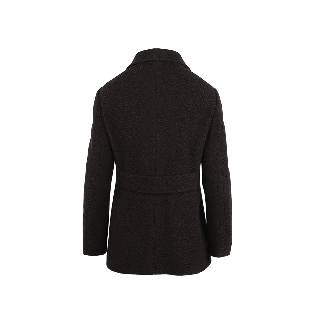 Unsigned Daniel Pancheri  Wool Caban - '00s Black Wool Good - Back View
