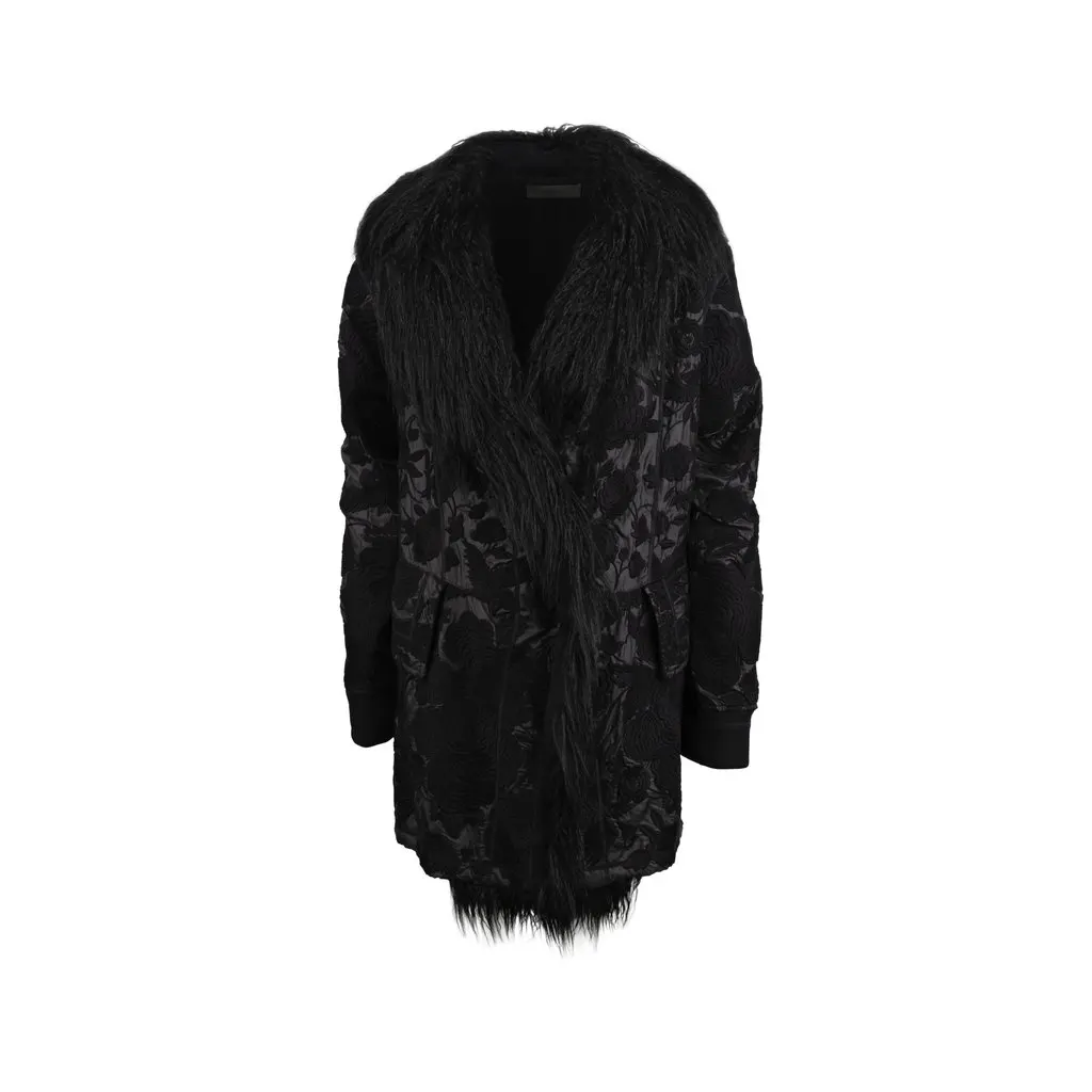 Unsigned Embroidered Coat - '10s Red Good - Front View