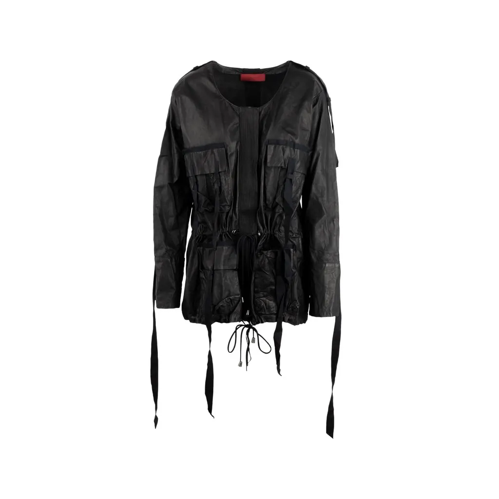 Unsigned Saharan Jacket - '10s Black Leather Good - Front View