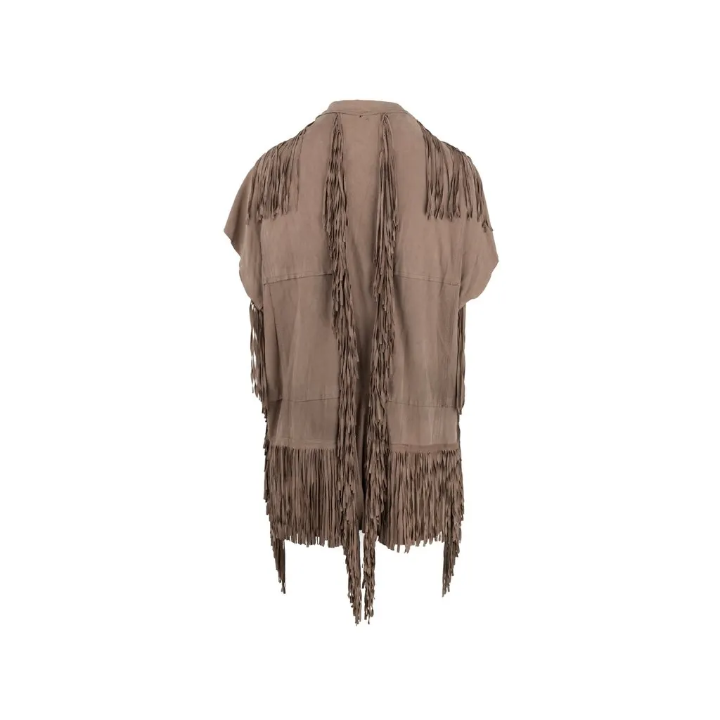 Unsigned Suede Vest - '10s Brown Suede Good - Back View