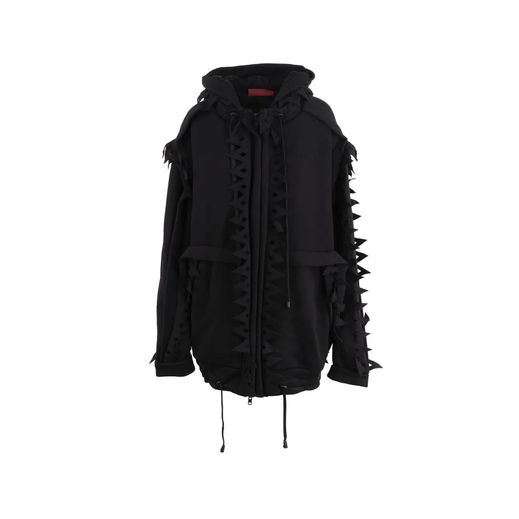 Unsigned Black Sweatshirt with Cut-out Details - '10s Black Good - Front View