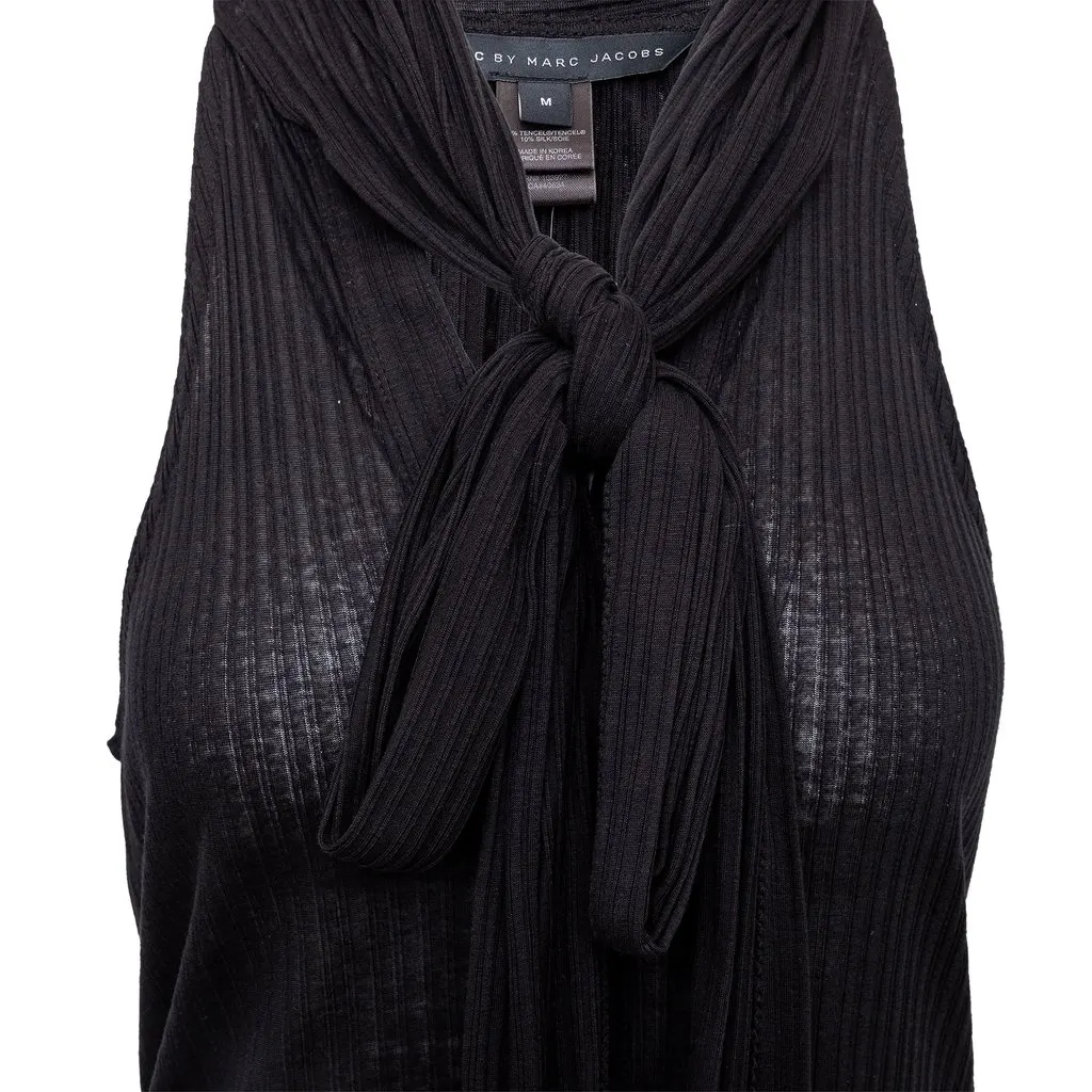 Marc Jacobs Marc by Marc Jacobs Ribbed Top - '00s Black Silk Good - Inside View