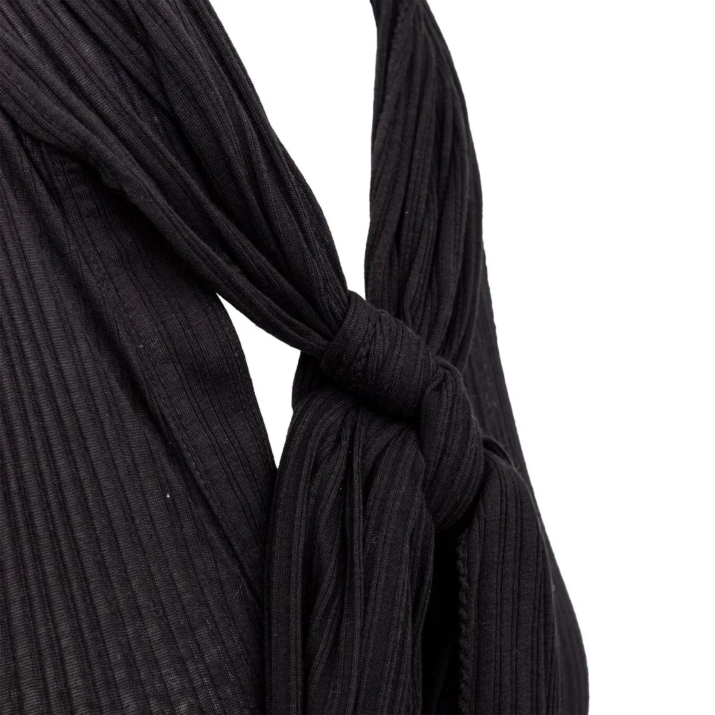Marc Jacobs Marc by Marc Jacobs Ribbed Top - '00s Black Silk Good - Model View
