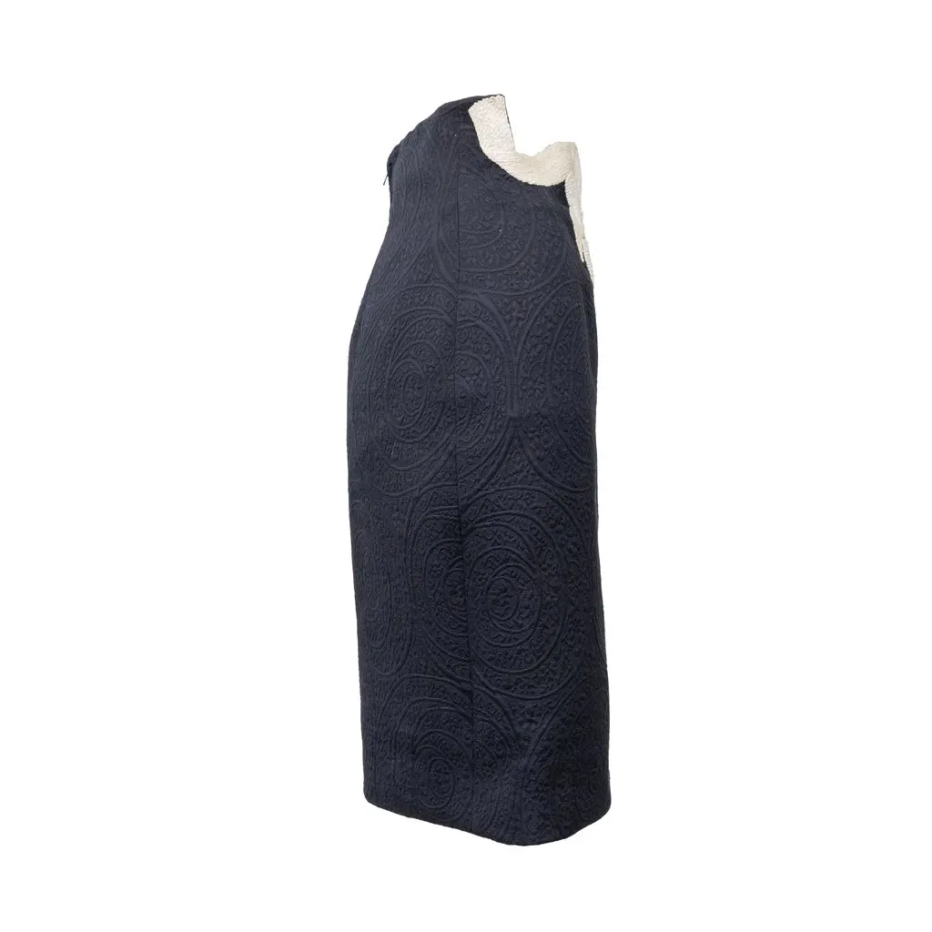 Unsigned Embroidered Skirt - '80s Red Cotton Good - Model View