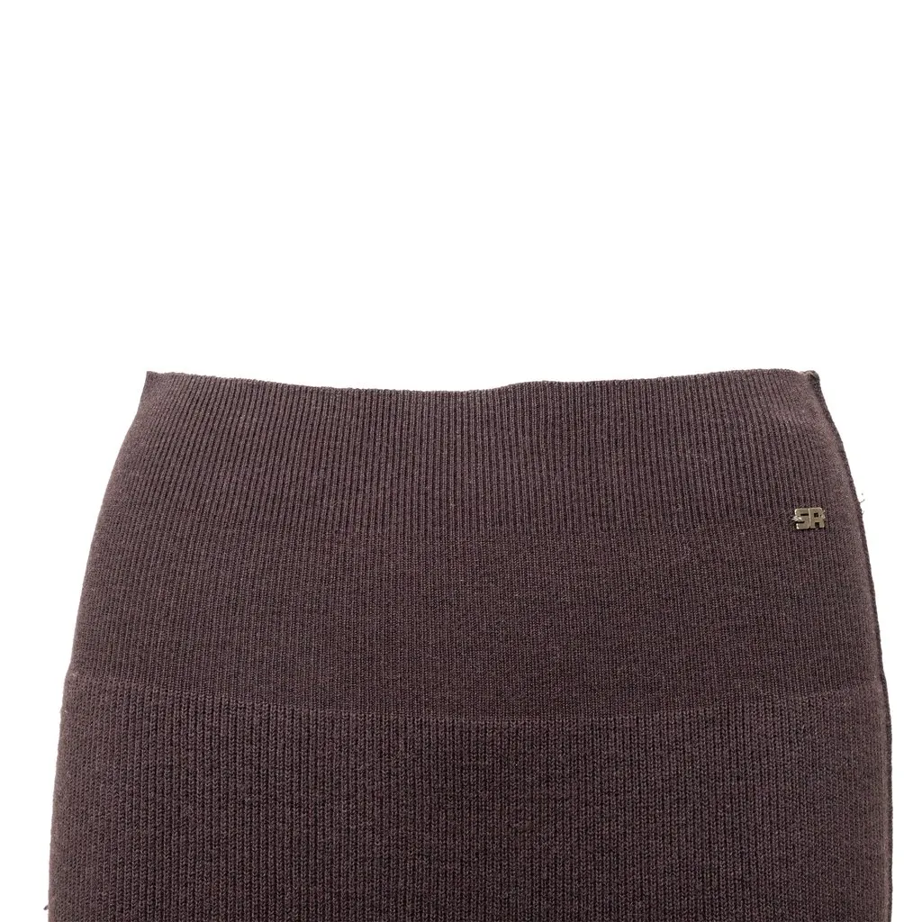 Sonia Rykiel Wool Skirt - '00s Brown Wool Good - Model View