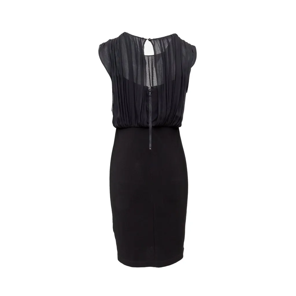 Alice & Olivia Pleated Dress - '00s Black Polyester Good - Back View