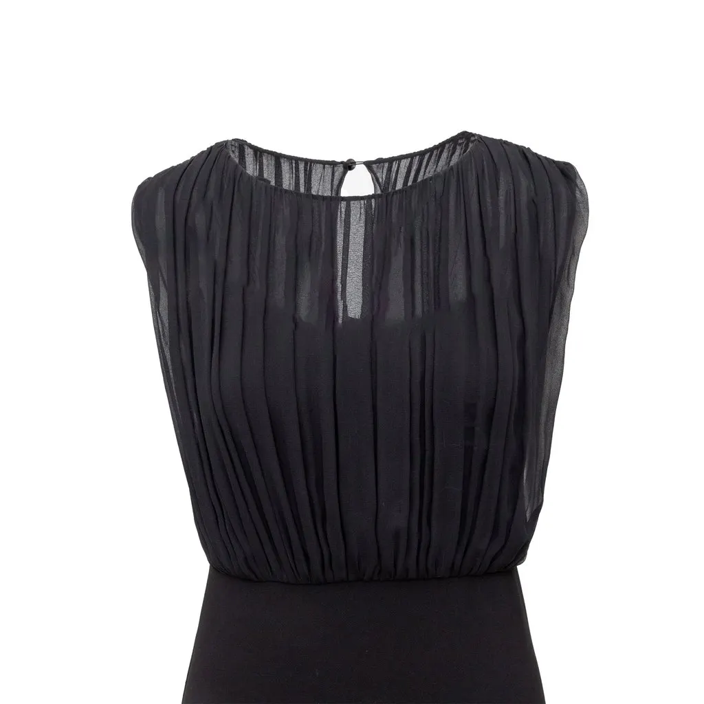 Alice & Olivia Pleated Dress - '00s Black Polyester Good - Inside View