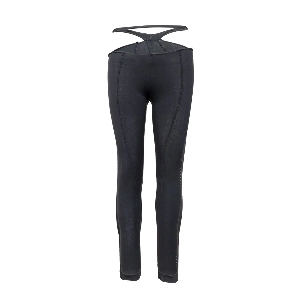 Unsigned Amen Cut Out Leggings - '10s Black Good - Front View