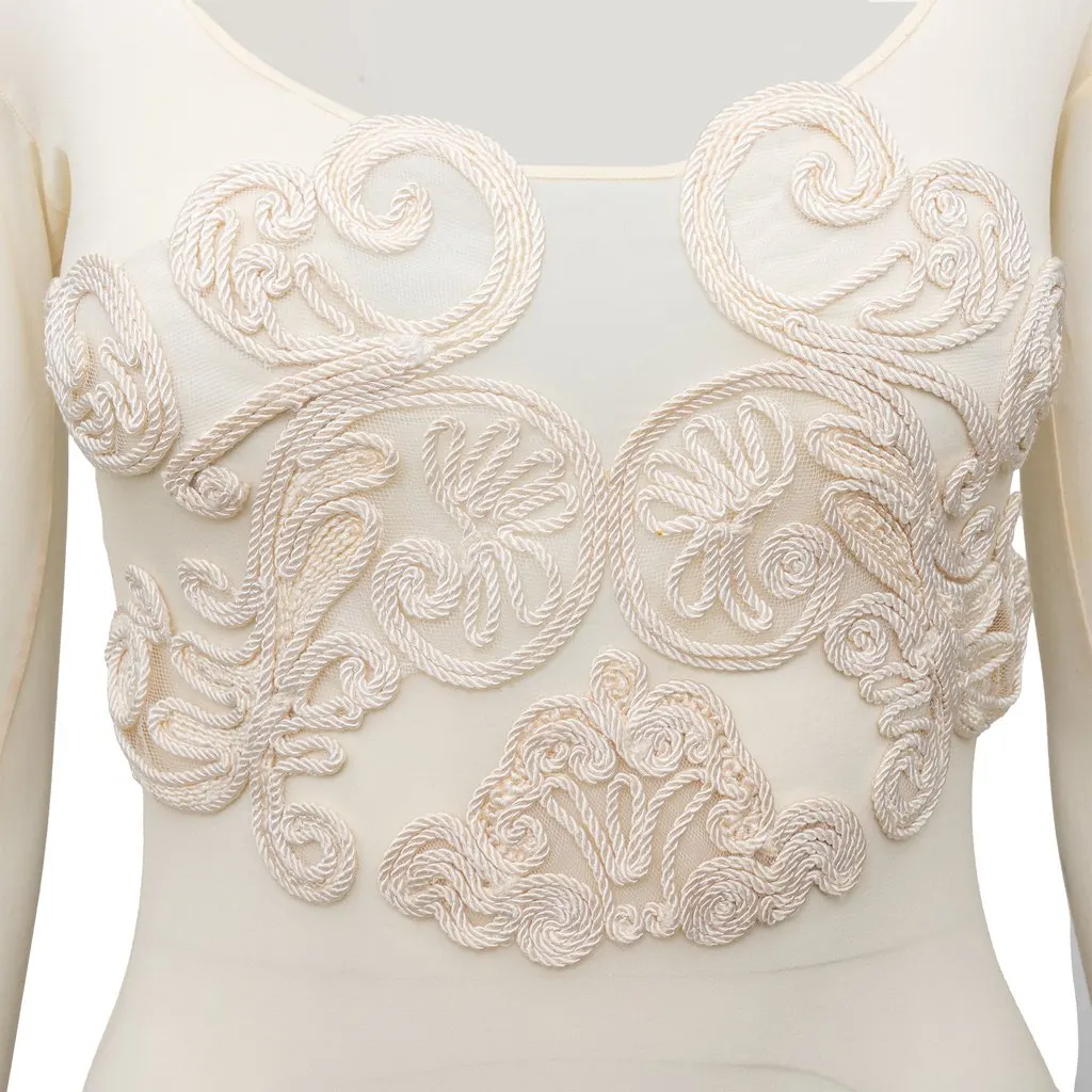 Unsigned Embroidered Bodysuit - '90s Red Lace Good - Inside View