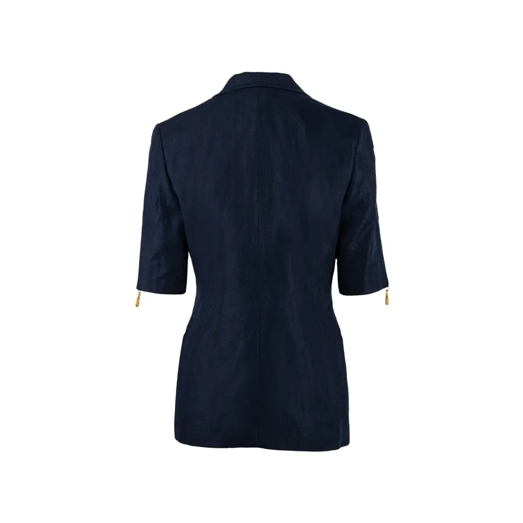 Unsigned Blue Jacket - 80's Blue Cotton Good - Back View