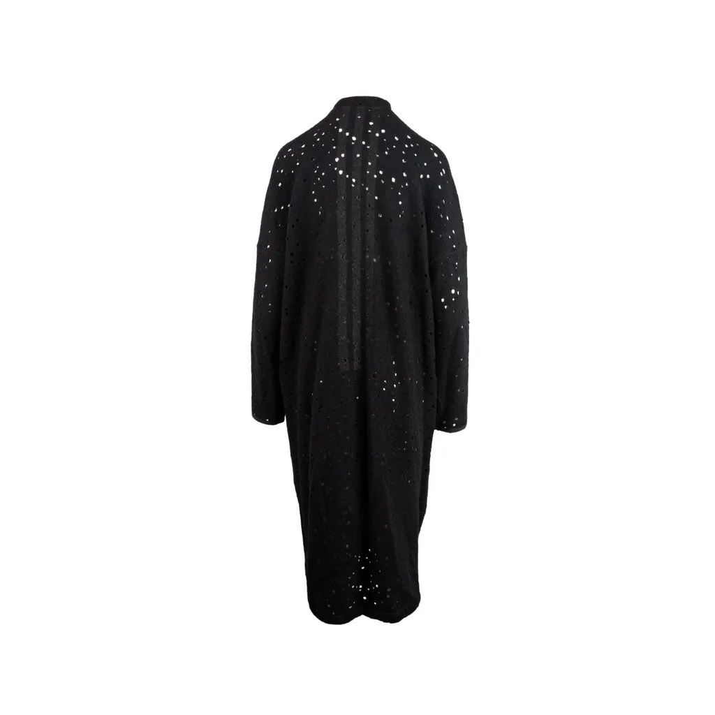 Y-3 Cut Up Coat - '00s Black Wool Good - Back View
