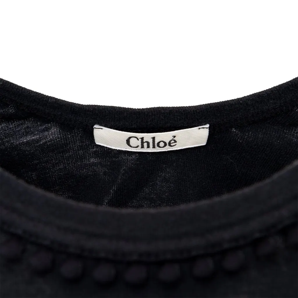 Chloé Black Top - '00s Black Cotton Good - Model View