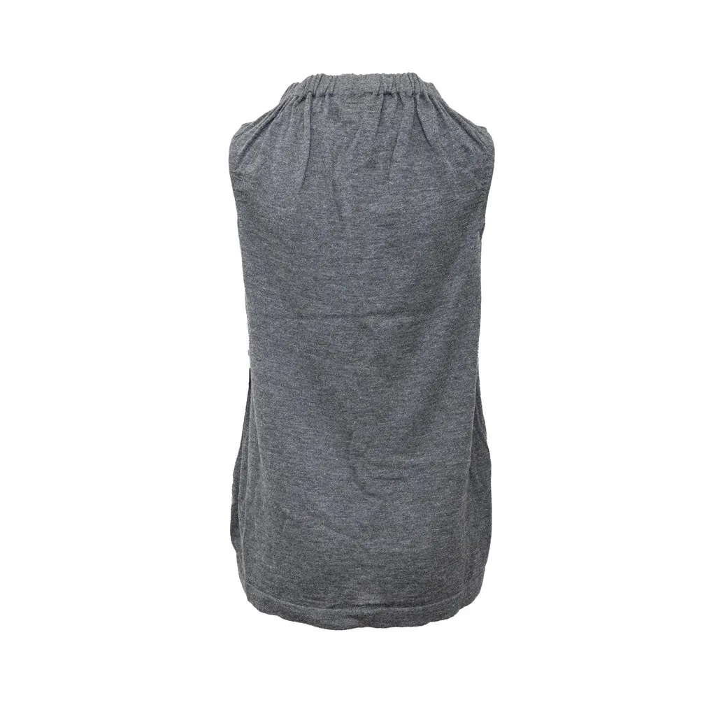 Marni Grey Top - '00s Grey Wool Good - Back View