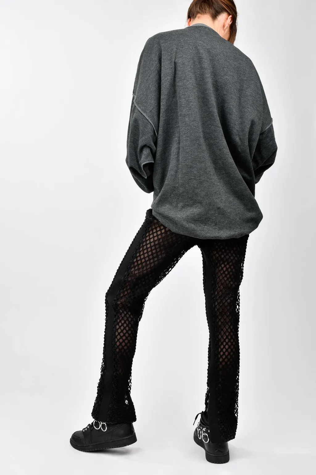 Unsigned Happenings Sweatshirt With Detachable Decoration - '00s Grey Good - Model View