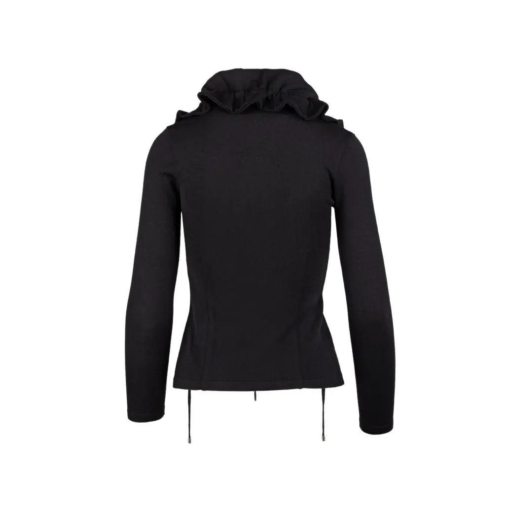 Unsigned Sweater with Ruffles - '10s Black Good - Back View