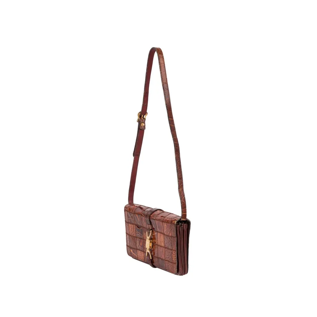 Unsigned Brown Leather Bag - '70s Brown Leather Good - Inside View