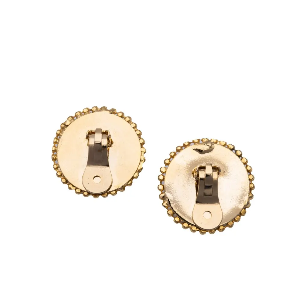 Unsigned Clip Earrings With Pearls - '80s Gold Good - Inside View