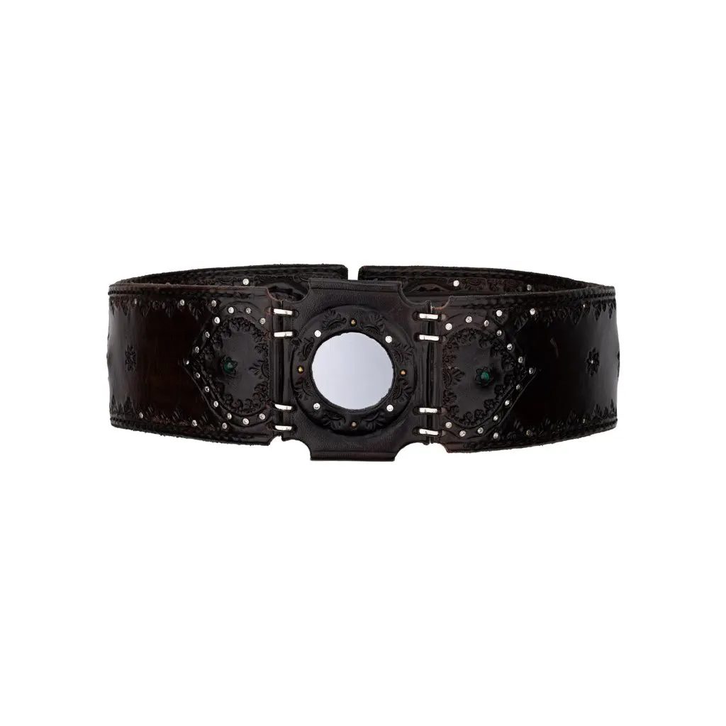 Unsigned Leather Belt - '00s Brown Leather Good - Front View