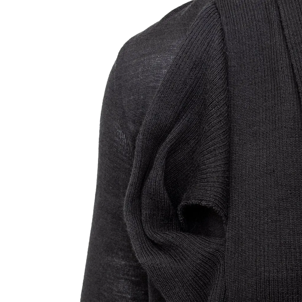 Unsigned Cora Groppo Open Front Cardigan - '10s Black Good - Back View