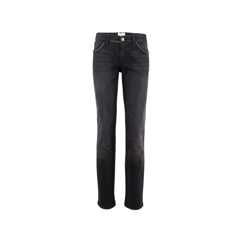 Unsigned Current/Elliott Slim Fit Studded Jeans - '10s Black Denim Good - Front View