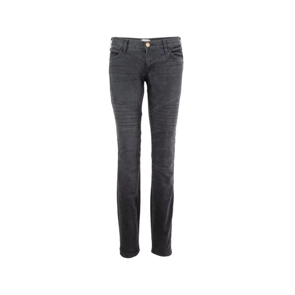 Unsigned Current/Elliott Slim Fit Panel Jeans - '10s Black Denim Good - Front View