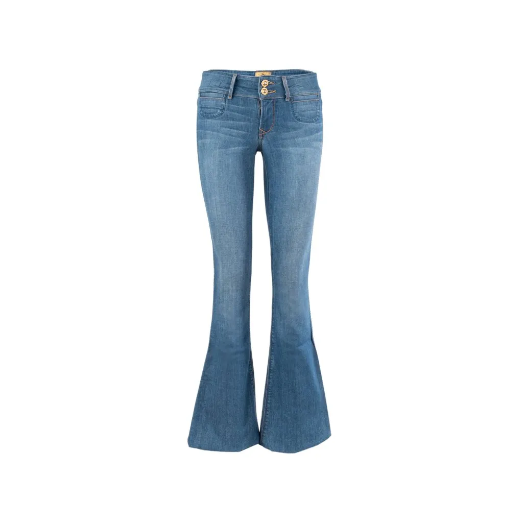 Unsigned Flare Fit Jeans - '10s Blue Denim Good - Front View