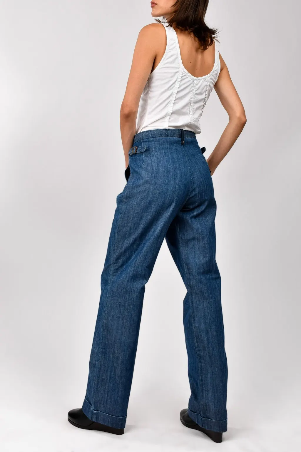 Unsigned Twenty8Twelve Flare Fit Jeans - '10s White Good - Back View