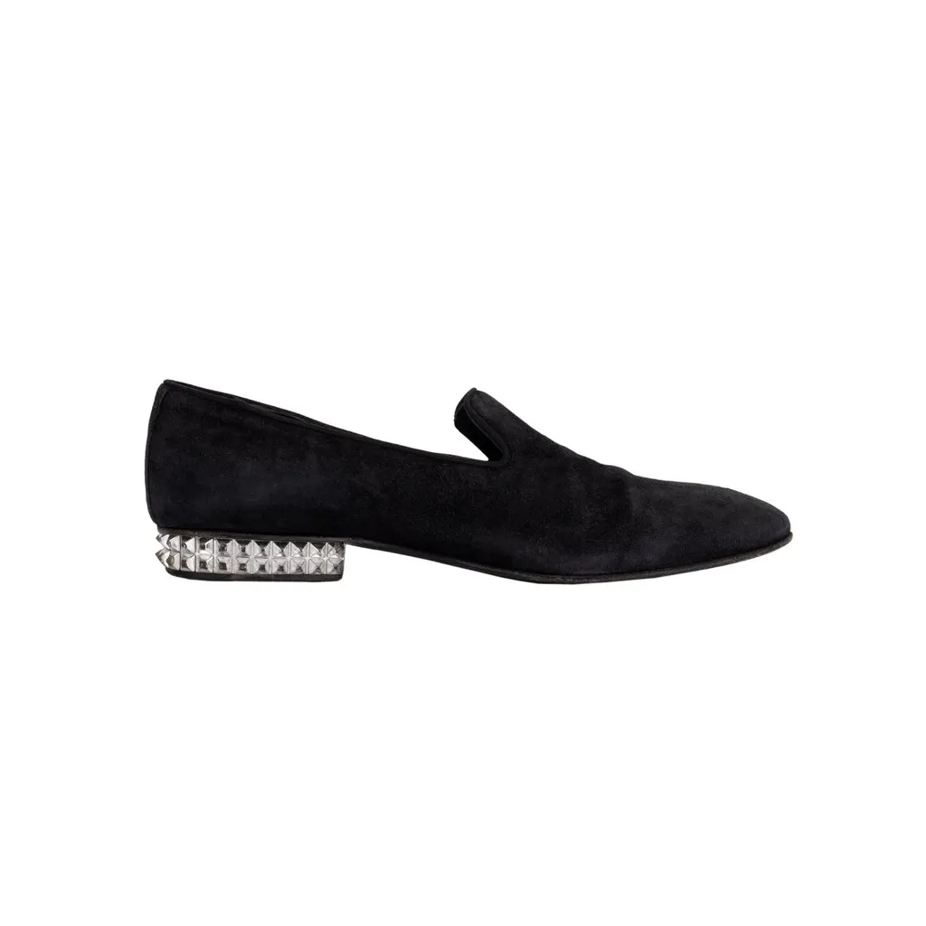 Unsigned Black Loafers - '10s Black Suede Good - Front View