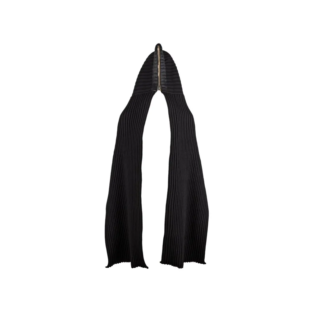 Unsigned Hooded Scarf - '10s Black Good - Back View