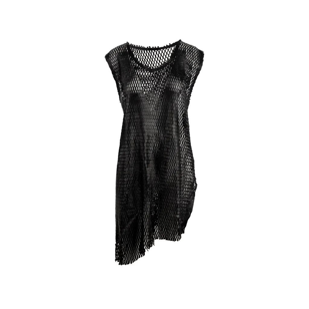 Unsigned Cutulicult Leather Cutout Long Top - '10s Red Leather Good - Front View