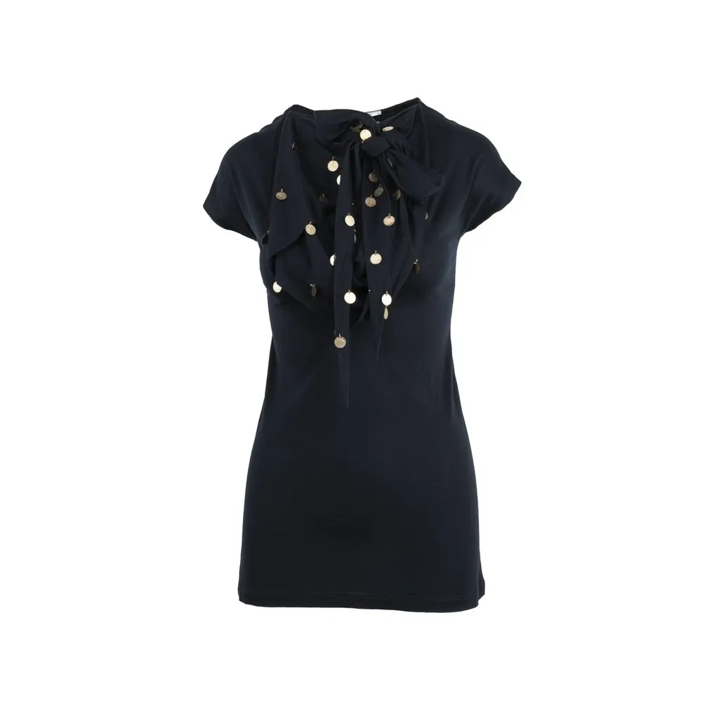 Givenchy Sequined T-Shirt - '10s Black Good - Back View
