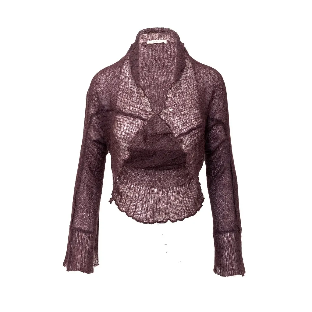 Unsigned Jucca Bolero Cardigan - '10s MultiColor Wool Good - Front View