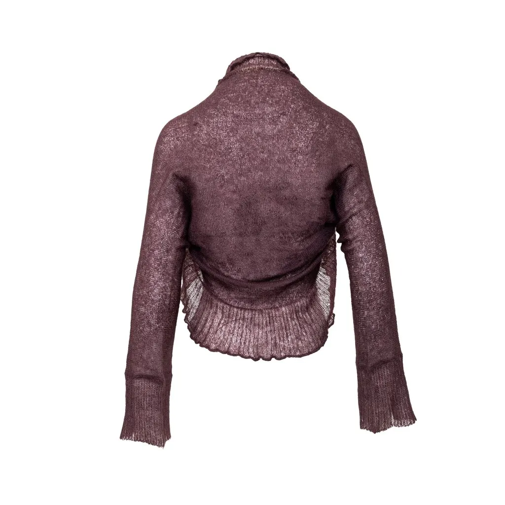 Unsigned Jucca Bolero Cardigan - '10s MultiColor Wool Good - Back View