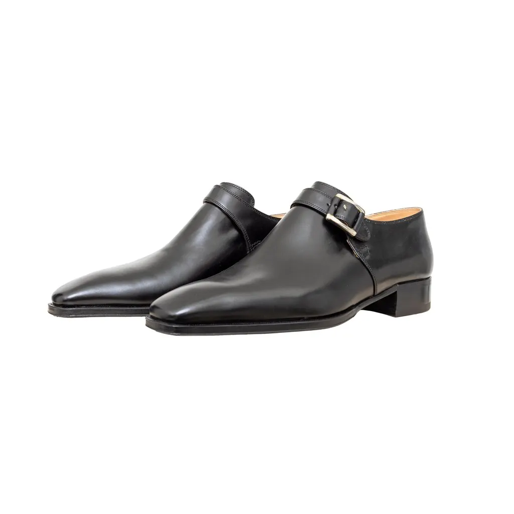 Artioli Black Loafer Shoes - '20s Black Leather Good - Inside View