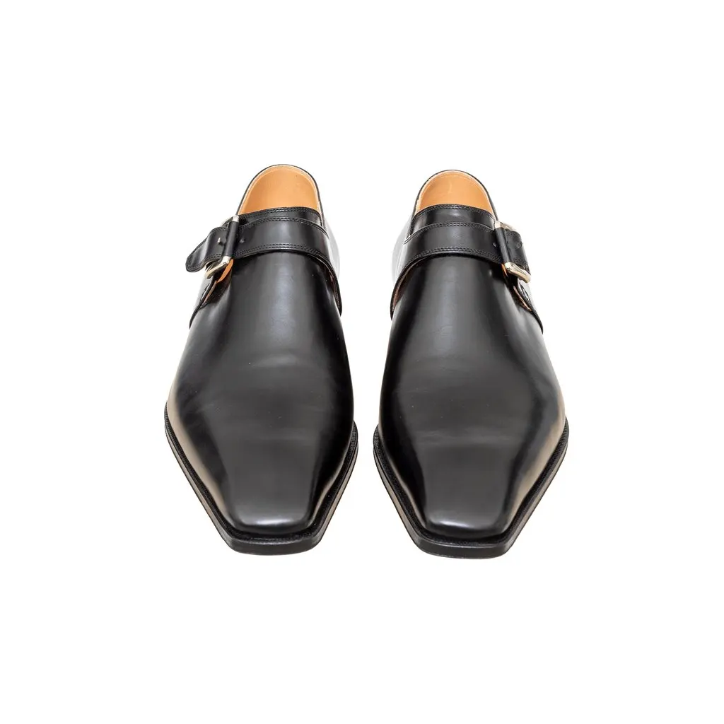 Artioli Black Loafer Shoes - '20s Black Leather Good - Model View