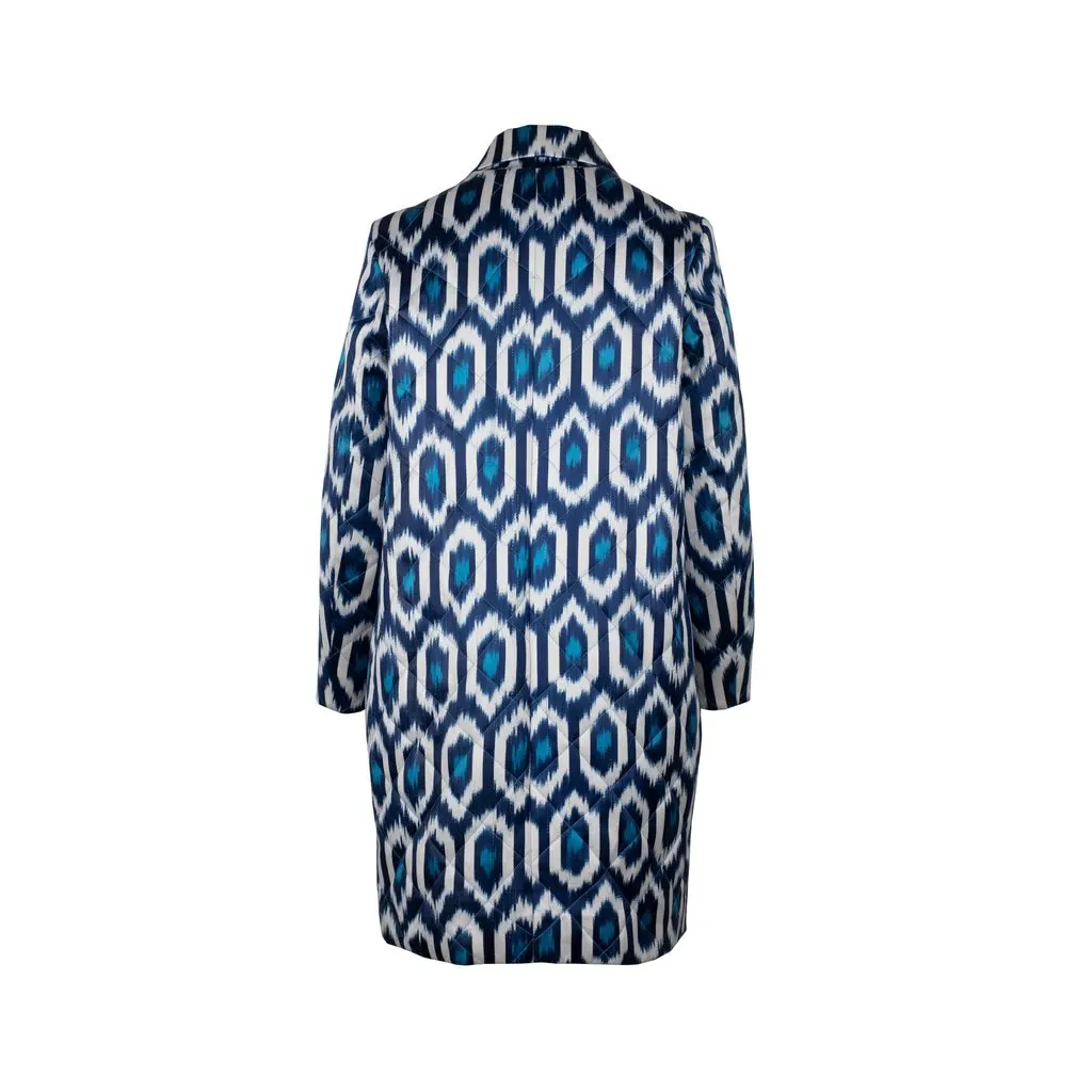 Unsigned Ikat Quilted Coat - '20s White Good - Inside View