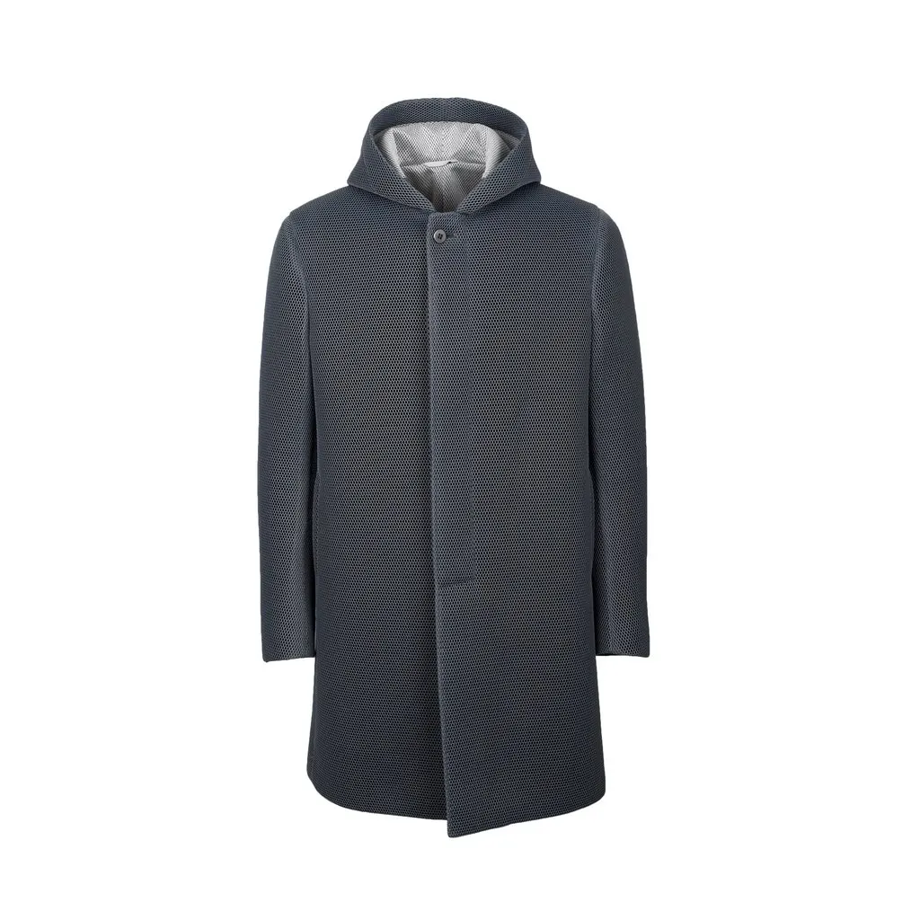 Unsigned Airnet Hooded Overcoat - '10s MultiColor Canvas Good - Front View