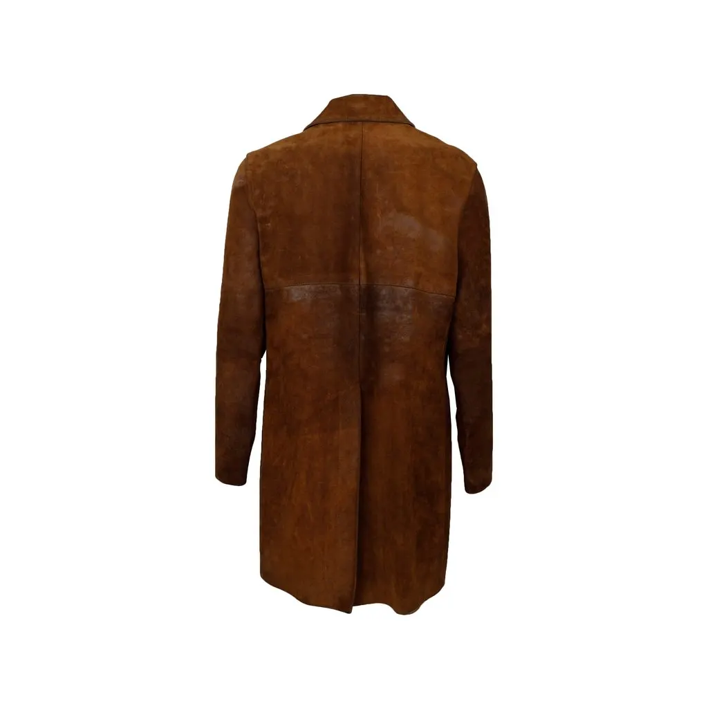 A.P.C. Leather Coat - '00s Brown Leather Good - Back View