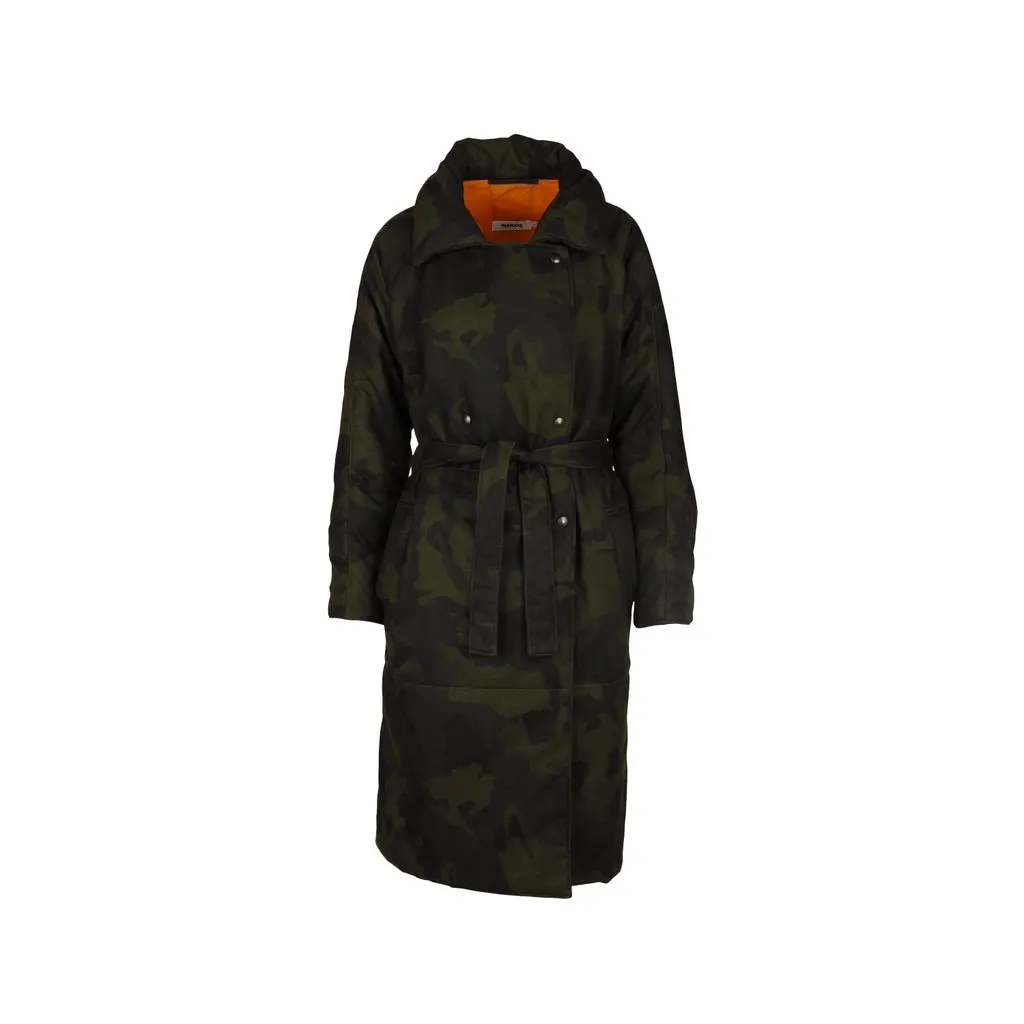 Unsigned Marios Military Print Long Jacket - '20s Orange Good - Front View