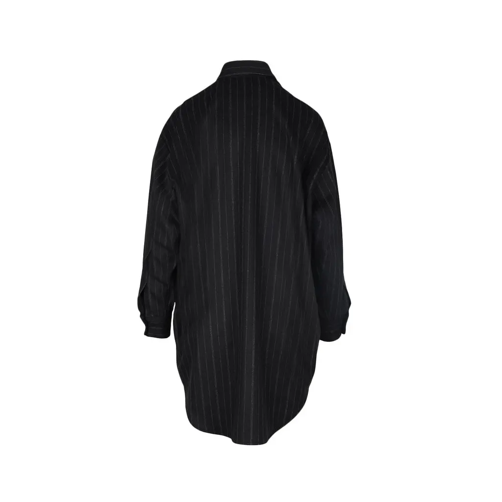 Unsigned Marios Button-Down Shirt - '20s Black Wool Good - Back View