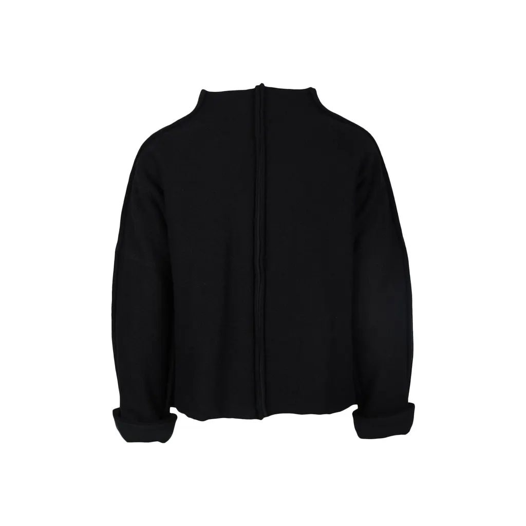 Unsigned Wool Bomber Jacket - '10s Black Wool Good - Back View