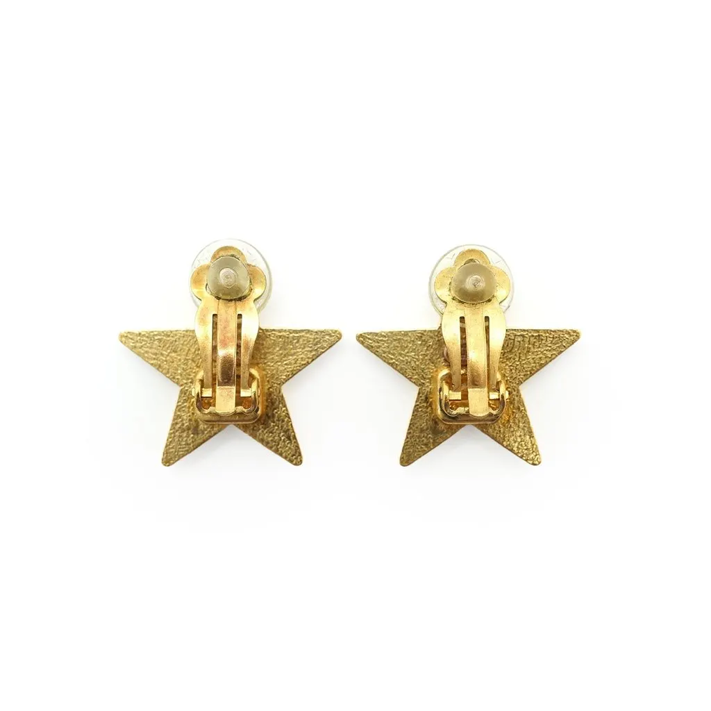Chanel Earrings Beige Good - Back View