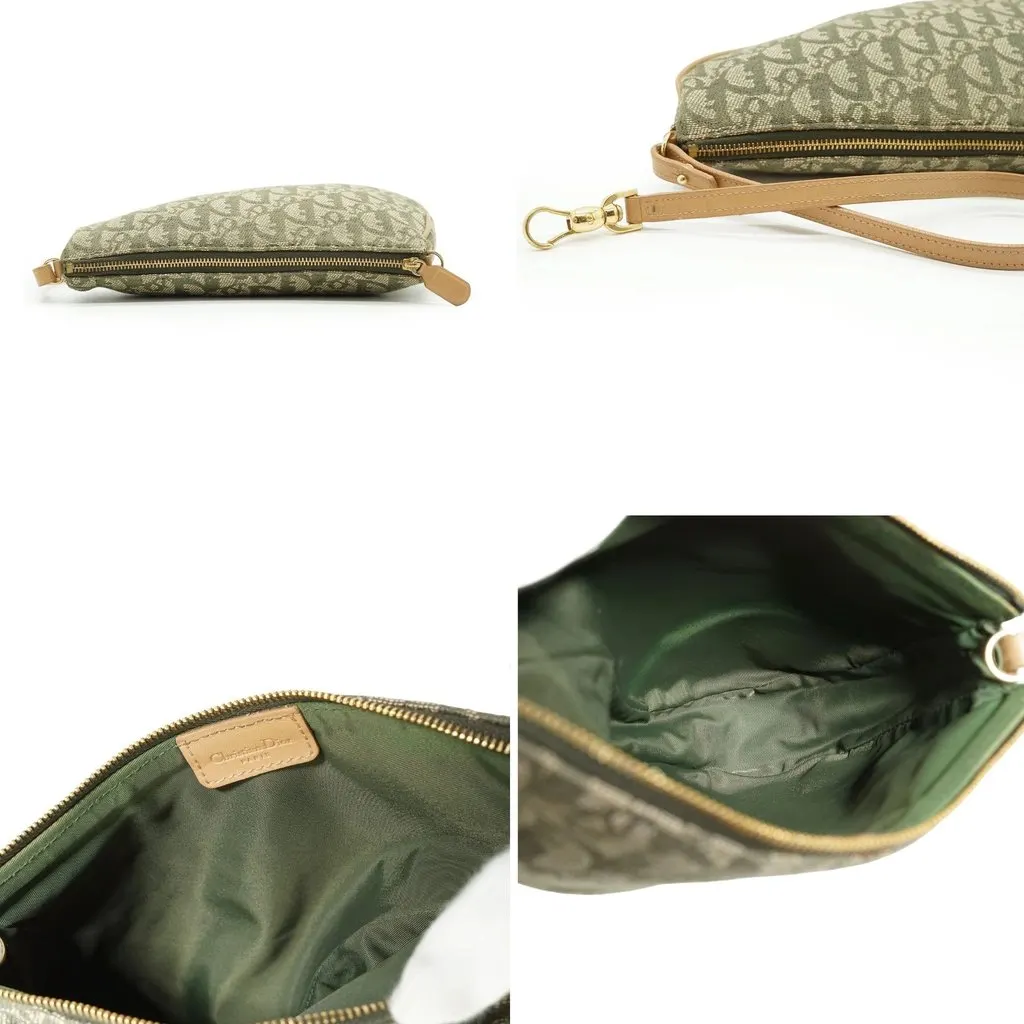 Dior Shoulder Bag Vintage Saddle Dior Oblique Beige Canvas Good - Model View