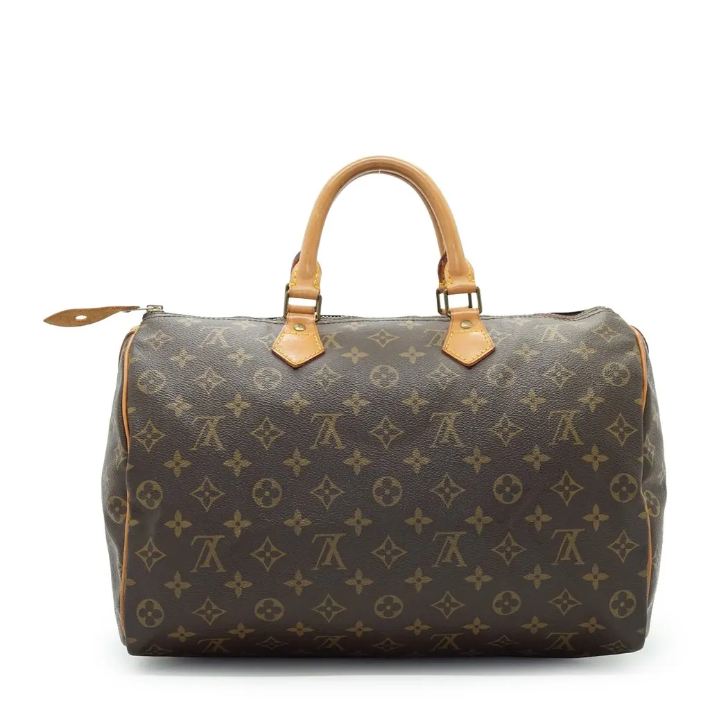 Louis Vuitton Handbag Vintage Speedy Brown Canvas Good - Back View