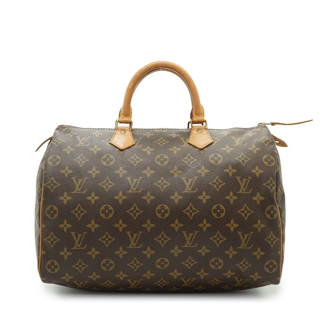 Louis Vuitton Handbag Vintage Speedy Brown Canvas Good - Front View
