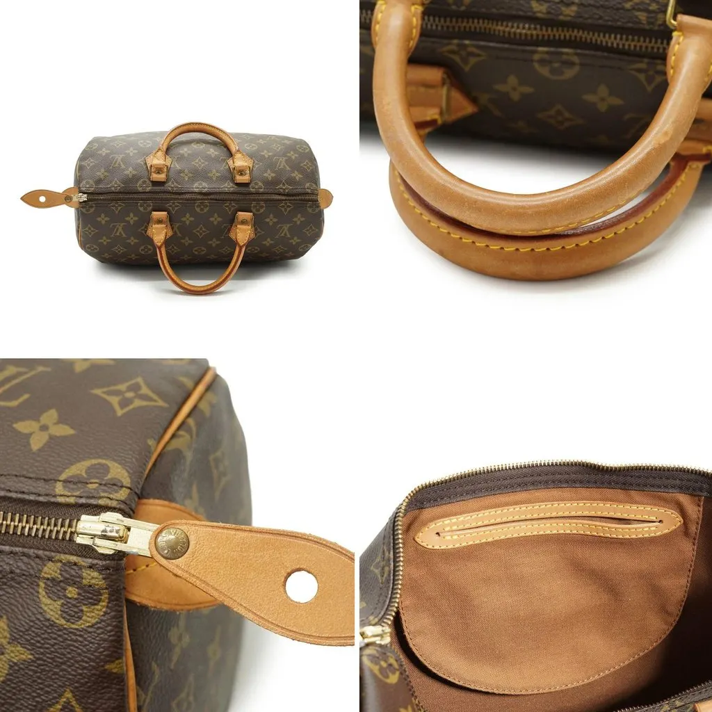 Louis Vuitton Handbag Vintage Speedy Brown Canvas Good - Box View