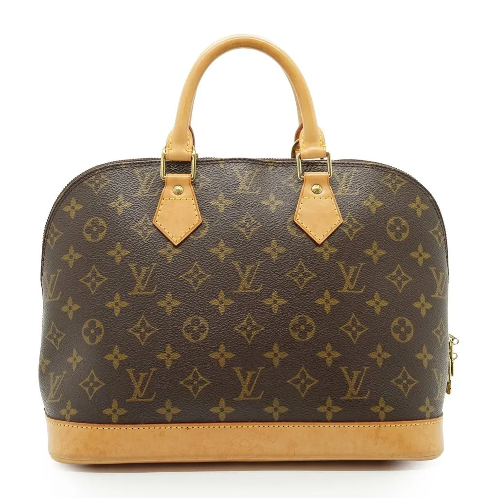 Louis Vuitton Handbag Vintage Alma Brown Lace Good - Back View