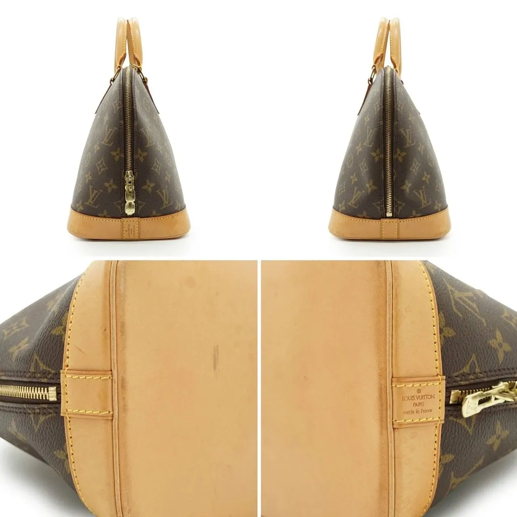 Louis Vuitton Handbag Vintage Alma Brown Lace Good - Model View