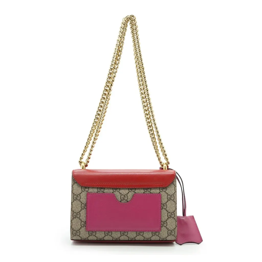 Gucci Shoulder Bag Padlock Red Canvas Good - Back View