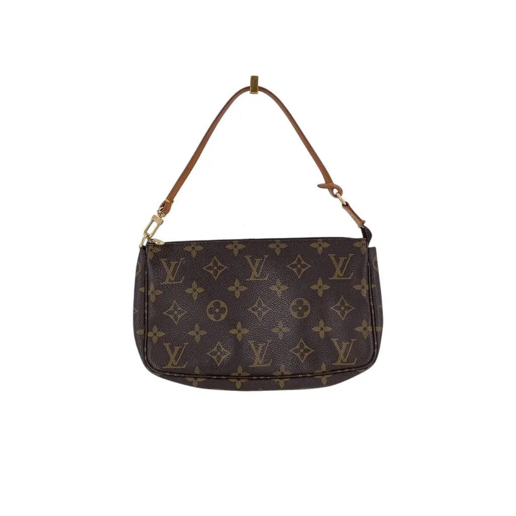 Louis Vuitton Handbag Pochette Accessoire Gold Canvas Good - Inside View